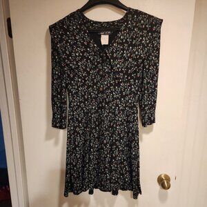 Vintage All That Jazz Floral Peter Pan Button Up Cottage Core Dress 7/8